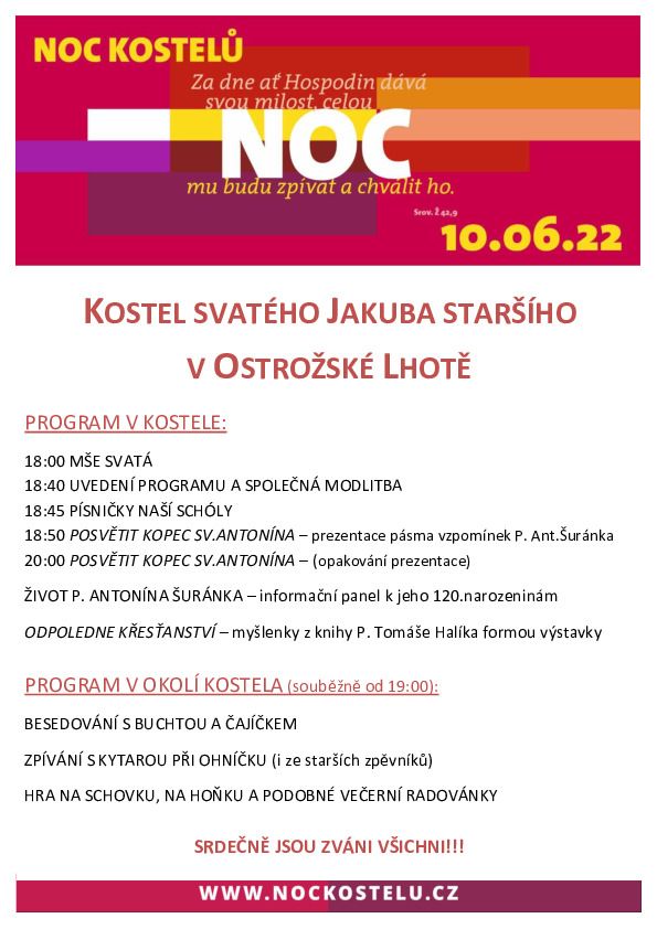 NOC KOSTELŮ 2022